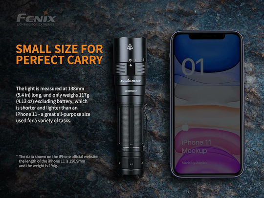 Fenix Rechargeable Flashlight LED IP68 with Maximum Brightness 3000lm PD40R V2.0 Black