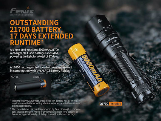 Fenix Rechargeable Flashlight LED IP68 with Maximum Brightness 3000lm PD40R V2.0 Black