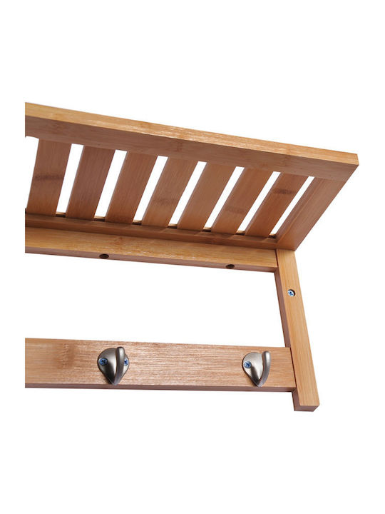 HomCom Κρεμάστρα Τοίχου 5 Θέσεων Καφέ 50x17x20cm