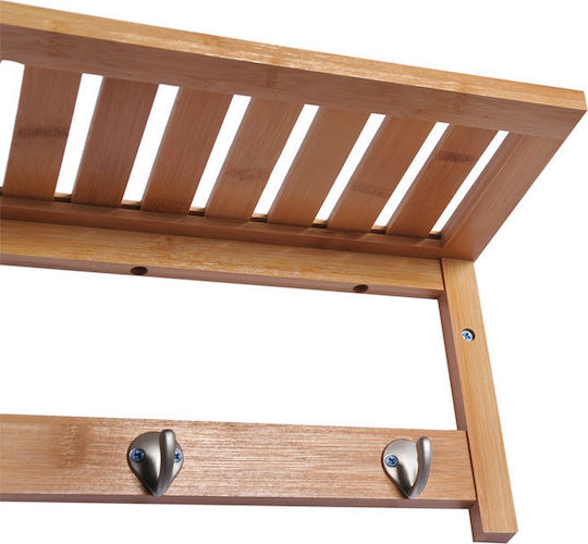 HomCom Κρεμάστρα Τοίχου 5 Θέσεων Καφέ 50x17x20cm
