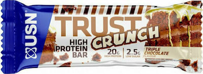 USN Trust Crunch Блокчета с 20гр Протеин & Вкус Троен шоколад 12x60гр