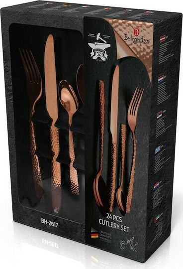Berlinger Haus Black Smith Collection Σετ Μαχαιροπίρουνα Ανοξείδωτα Rose Gold 24τμχ