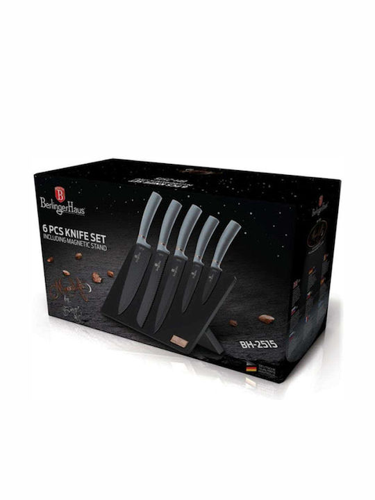 Berlinger Haus Moonlight Collection Knife Set With Stand of Stainless Steel BH-2515 5pcs