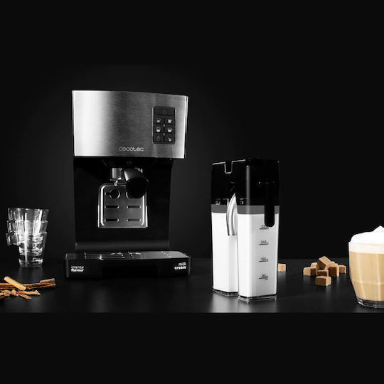 Cecotec Power Instant-ccino 20 Μηχανή Espresso 1450W Πίεσης 20bar για Cappuccino Ασημί 01506