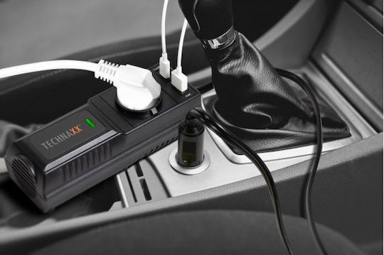Technaxx Car Inverter 200W to Converter 12V DC in 230V AC with 2xUSB TE21