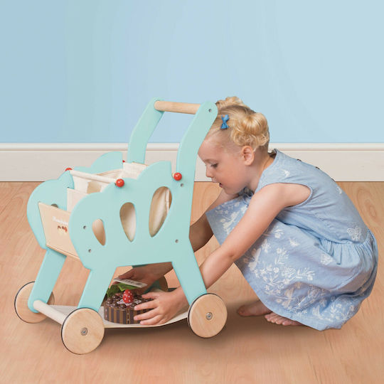 Le Toy Van Wooden Shopping Cart Made of Wood for 3+ Years