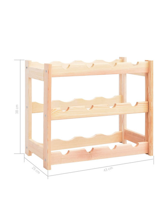 vidaXL С крака Κάβα Ποτών Дърво για 12 Μπουκάλια Бежов 42x25x38εκ.