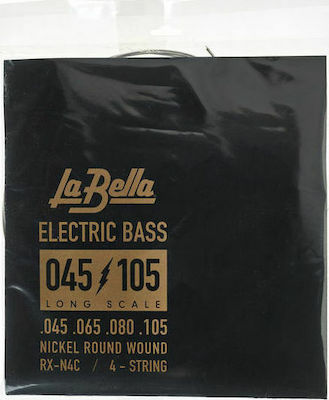 La Bella Set Vernickelter Stahl Saiten für Bass Rx Nickel 45 - 105"