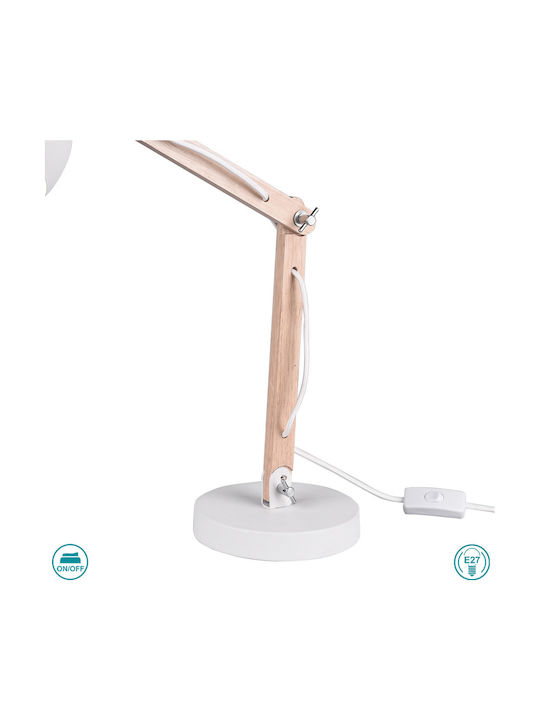 Trio Lighting Kimi Φωτιστικό Γραφείου με Σπαστό Βραχίονα για Ντουί E27 σε Λευκό Χρώμα