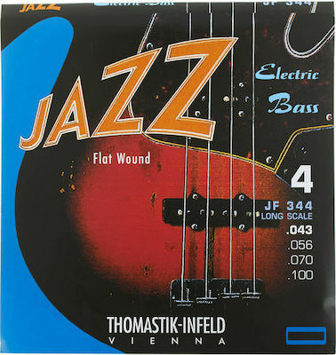 Thomastik Set of Pure Nickel Strings for Bass Jazz Flat Wound Medium 43 - 100"