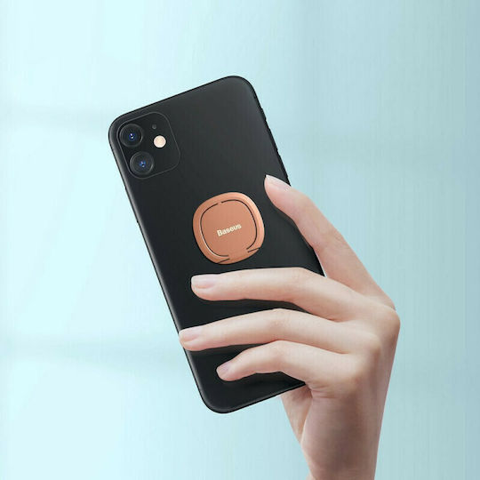 Baseus Invisible Ultra-Thin Ring Holder Κινητού σε Ροζ Χρυσό χρώμα