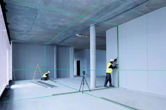 Bosch GLL 3-80 G Αυτορυθμιζόμενο Γραμμικό Αλφάδι Laser Πράσινης Δέσμης 1.5V με Εύρος Εργασίας 30m