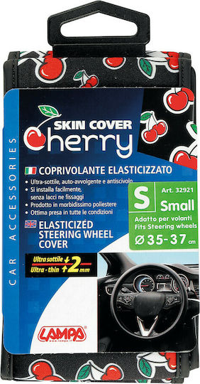 Lampa Car Steering Wheel Cover Skin-Cover Elasticized with Diameter 35-37cm Synthetic Black Cherry-Ciliege