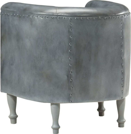 Μπάρελ Γκρι Sessel aus echtem Leder Gray 61x60x68cm