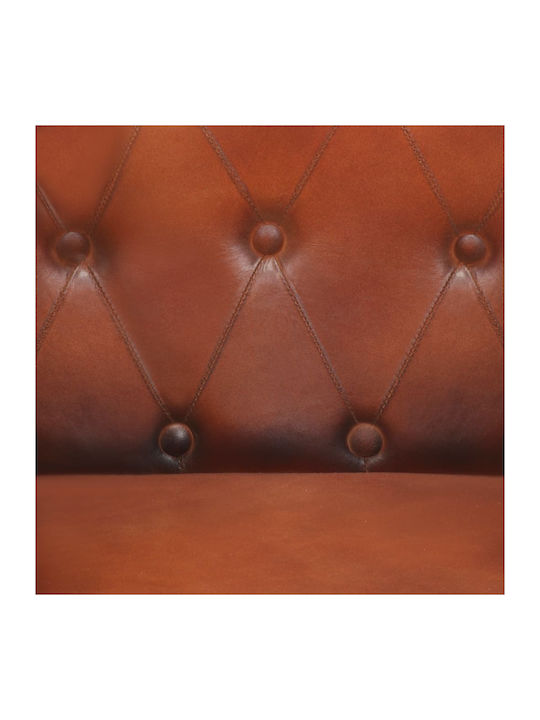 Πολυθρόνα από Γνήσιο Δέρμα Καφέ 60x57x64cm