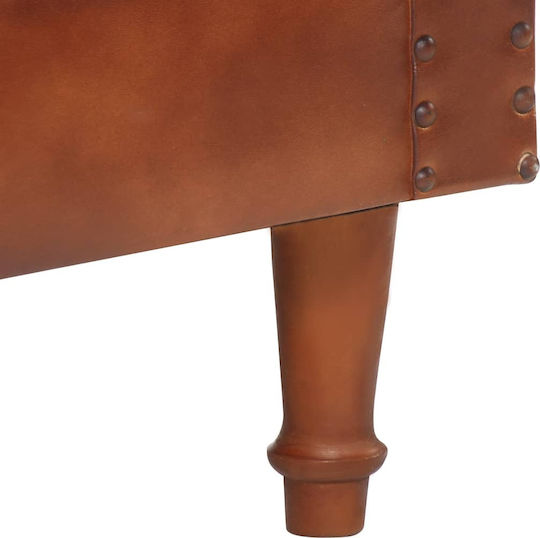 Sessel aus echtem Leder Braun 60x57x64cm