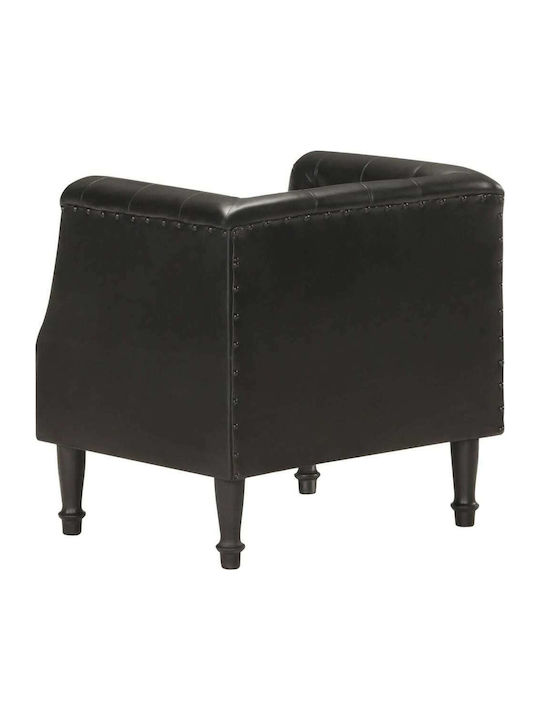 Armchair from Genuine Leather Black 60x57x64cm