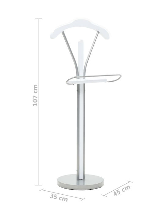 vidaXL Cuier de podea din Lemn Albă 45x35x107cm