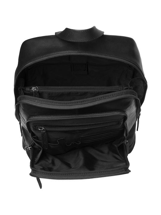 The Chesterfield Brand Men's Leather Backpack Black 19lt