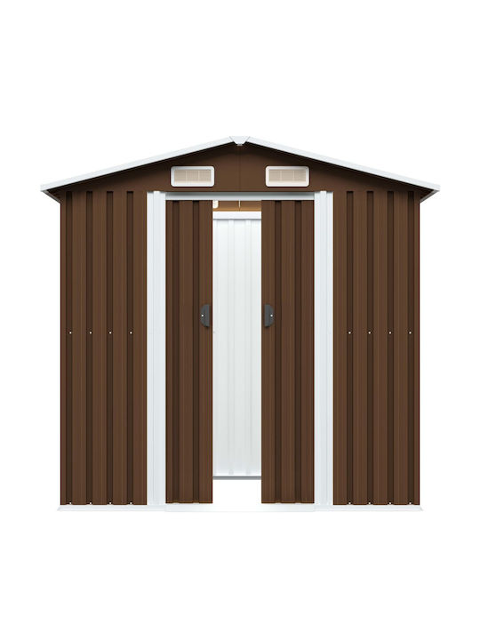 Metallic Garden Warehouse Galvanized Brown with Air Vents L2.04xW1.32xH1.86m