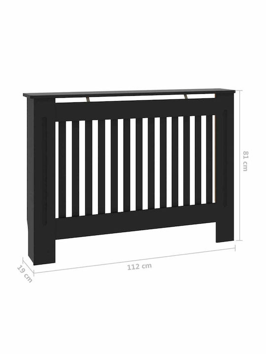 vidaXL MDF Black Radiator Cover 112x19x81cm