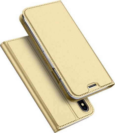 Dux Ducis Skin Pro Series Book Synthetic Leather Gold (iPhone X / Xs)