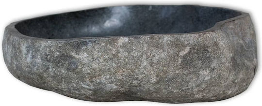 vidaXL River Stone Надеждна мивка Камък 37x29x15см Сив