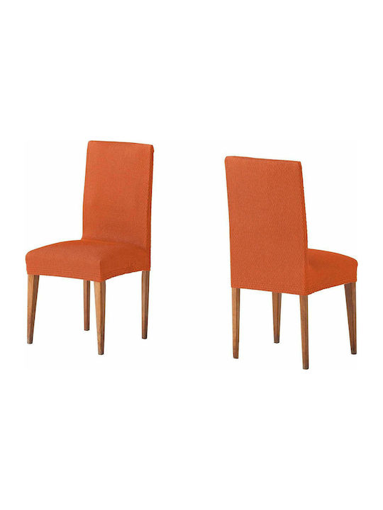 Mc Decor Tunez Elastische Abdeckung für Stuhl mit Rückseite Orange 2Stück