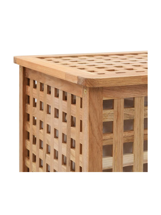 vidaXL Καλάθι Απλύτων Ξύλινο με Καπάκι 39x39x65cm Καφέ