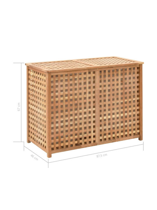 vidaXL Holz-Wäschekorb mit Deckel 87,5x46x67cm Braun