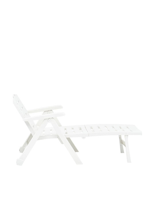 Deckchair Plastic White 189x72x96cm.