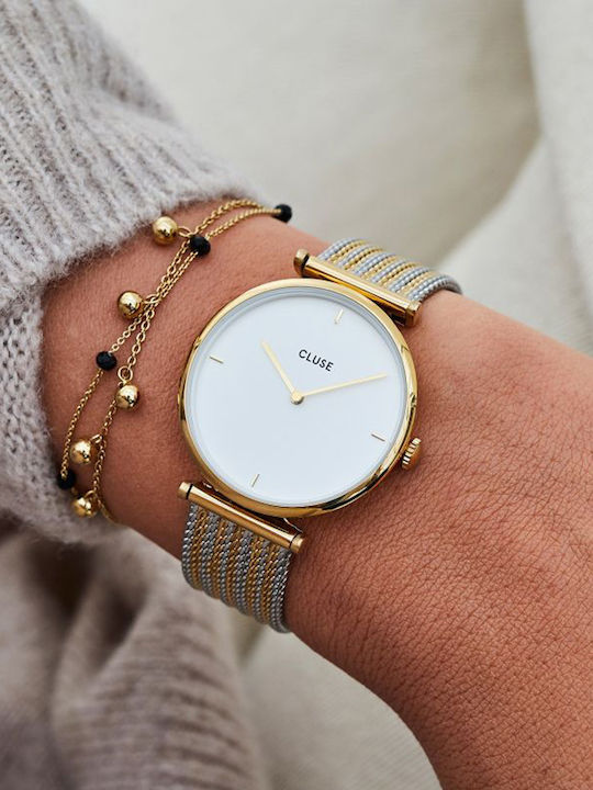 Cluse Triomphe Women's Watch with Gold Metal Bracelet