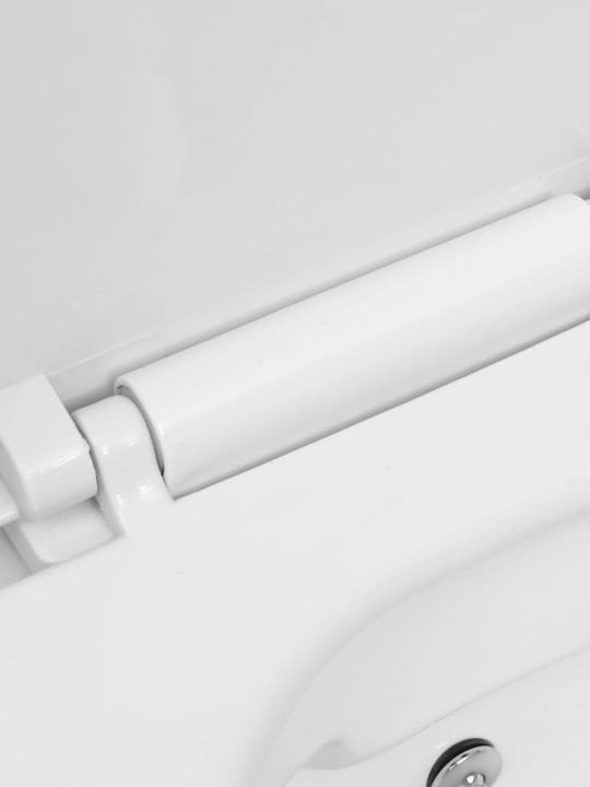 vidaXL Wall-Mounted Toilet Rimless with Cover with Bidet White