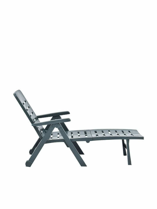 Deckchair Plastic Green 189x72x96cm.