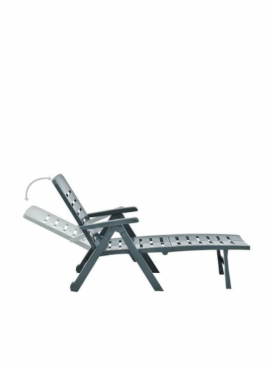 Deckchair Plastic Green 189x72x96cm.