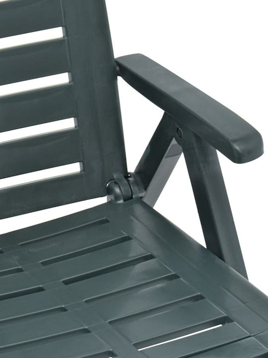 Deckchair Plastic Green 189x72x96cm.