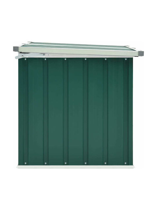 vidaXL Cutie de depozitare pentru exterior Metalic Verde L129xW67xH65buc