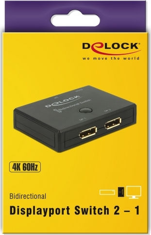 DeLock DisplayPort 2-1 Switch Bidirectional 4K 60Hz