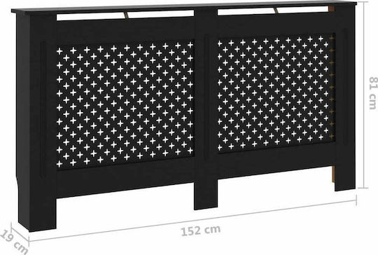vidaXL Husă Pentru Radiator Din MDF Negru 152x19x81cm