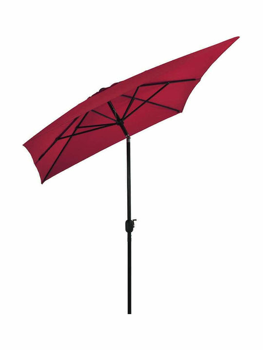 Squared Metal Burgundy Parasol 3x2xH2.52m