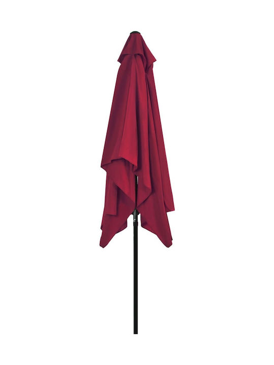 Squared Metal Burgundy Parasol 3x2xH2.52m