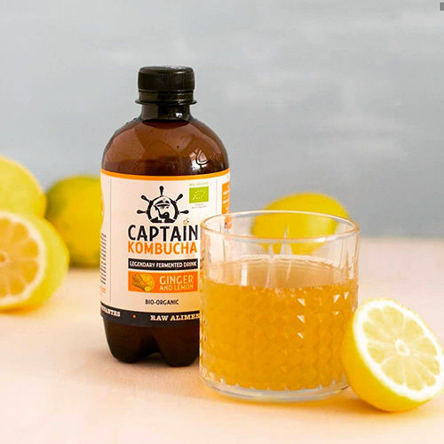Captain Kombucha Organic Product Kombucha Ginger Liquid 400ml