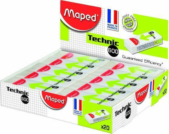 Maped Eraser for Pencil and Pen Technic 600 1pcs White