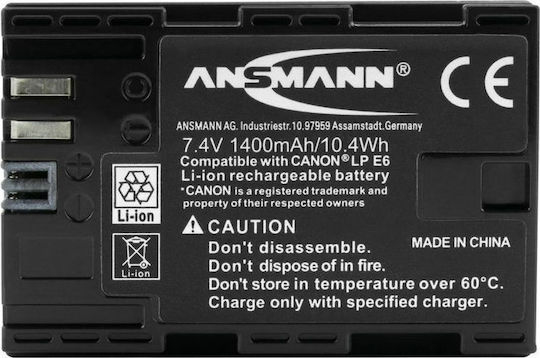 Ansmann Μπαταρία Φωτογραφικής Μηχανής A-Can LP E6 1400mAh Συμβατή με Canon