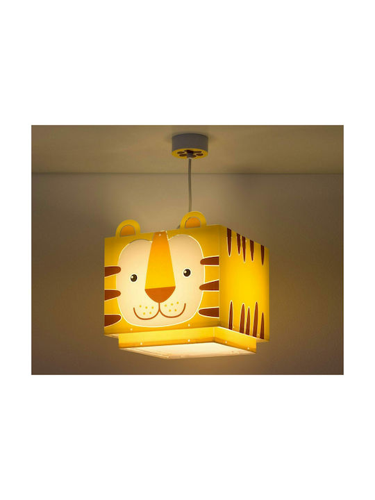 Ango Kids Plastic Single Ceiling Light E27 Little Tiger Yellow 23W