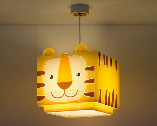 Ango Kids Plastic Single Ceiling Light E27 Little Tiger Yellow 23W