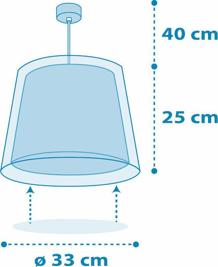 Ango Light Feeling Μονόφωτο Παιδικό Φωτιστικό Κρεμαστό από Πλαστικό 23W με Υποδοχή E27 Blue