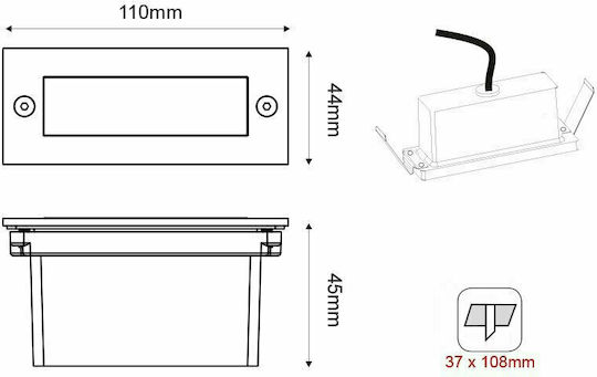 Aca Iluminat Exterior Montat Pe Perete Lampă De Tavan Led Încorporat Ip54 2w Cu Lumină Albă Rece 11x4.4x4.5cm Pas260wp