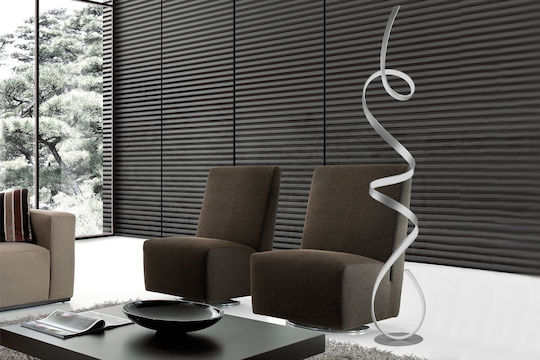 Ondaluce Pt Lumen LED Φωτιστικό Δαπέδου Υ160xΜ24εκ. με Θερμό Λευκό Φως 3000lm Ασημί Ματ