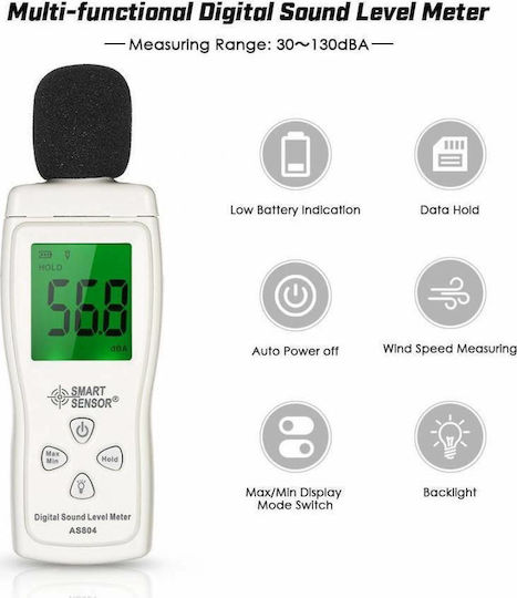 AS804+ Decibel Meter 30-130dB